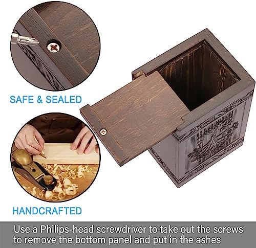 Wooden Cremation Urn for Human and Pet Ashes Tree of Life Design 20 Cubic Inch Capacity
