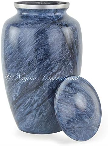 11 Inch Premium Aluminum Cremation Urn Hastas Grey