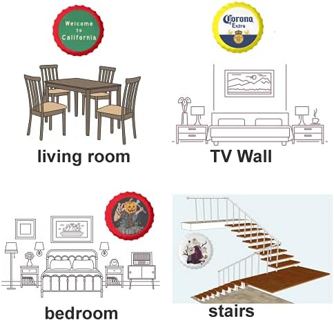 UZIOR Vintage Metal Bottle Cap Wall Art Sign 138 Inch Decorator