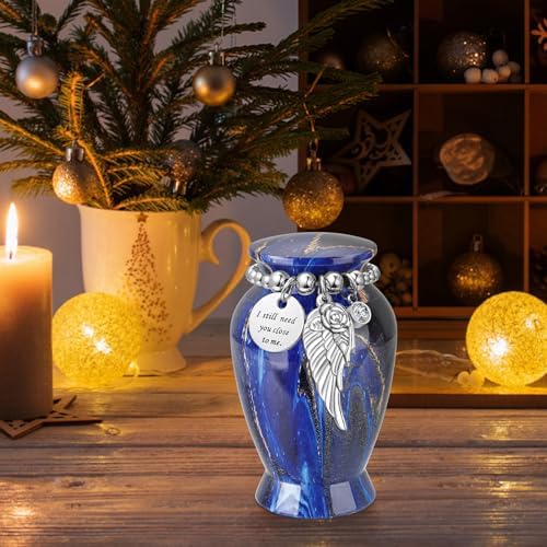 XIUDA Memorial Urns for Ashes with Angel Wing Charm