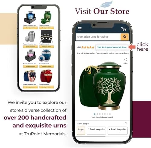 Trupoint Memorials Cremation Urn Tree of Life Large Dark Green