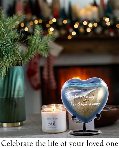 Heart-Shaped Footprints Urn for Ashes - Miniature Beach Keepsake
