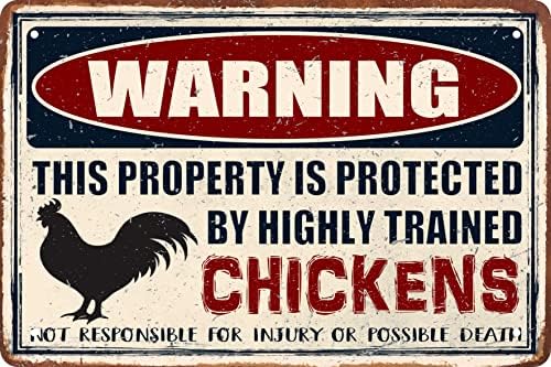 Funny Chickens Decor Vintage Metal Tin Sign 8x12 Inch