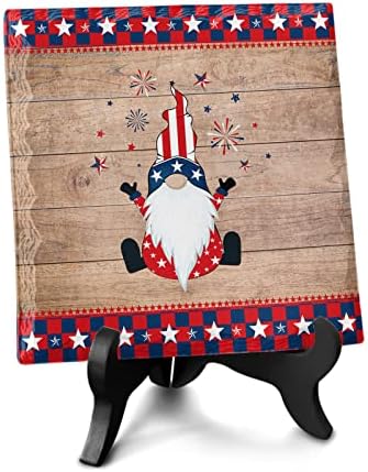 Retro Wooden Gnome Star Desk Decor Plaque