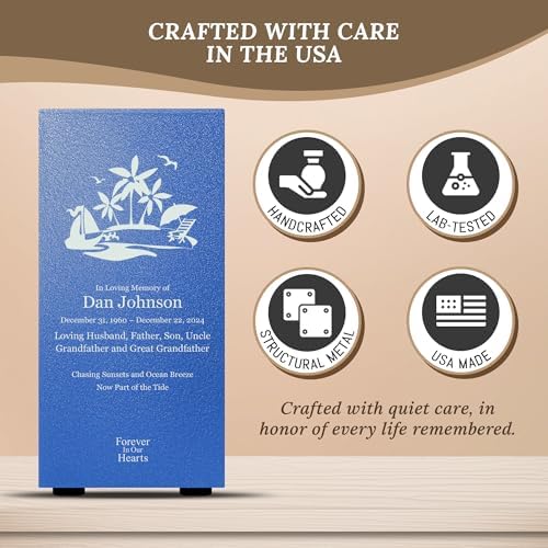 Customizable Cremation Urn for Human Ashes - Beach Style