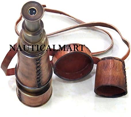 18 Brass Antique Telescope with Leather Cover