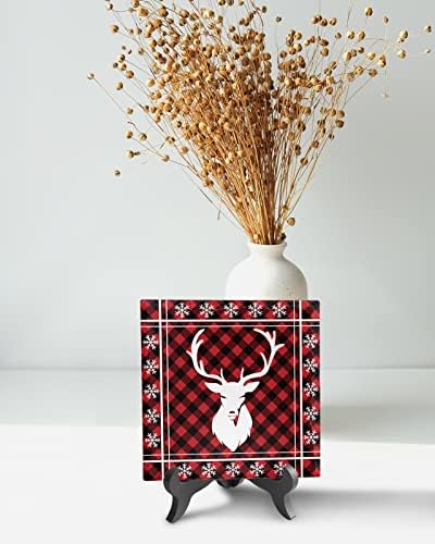 Christmas Elk Decorative Desk Plaque with Stand