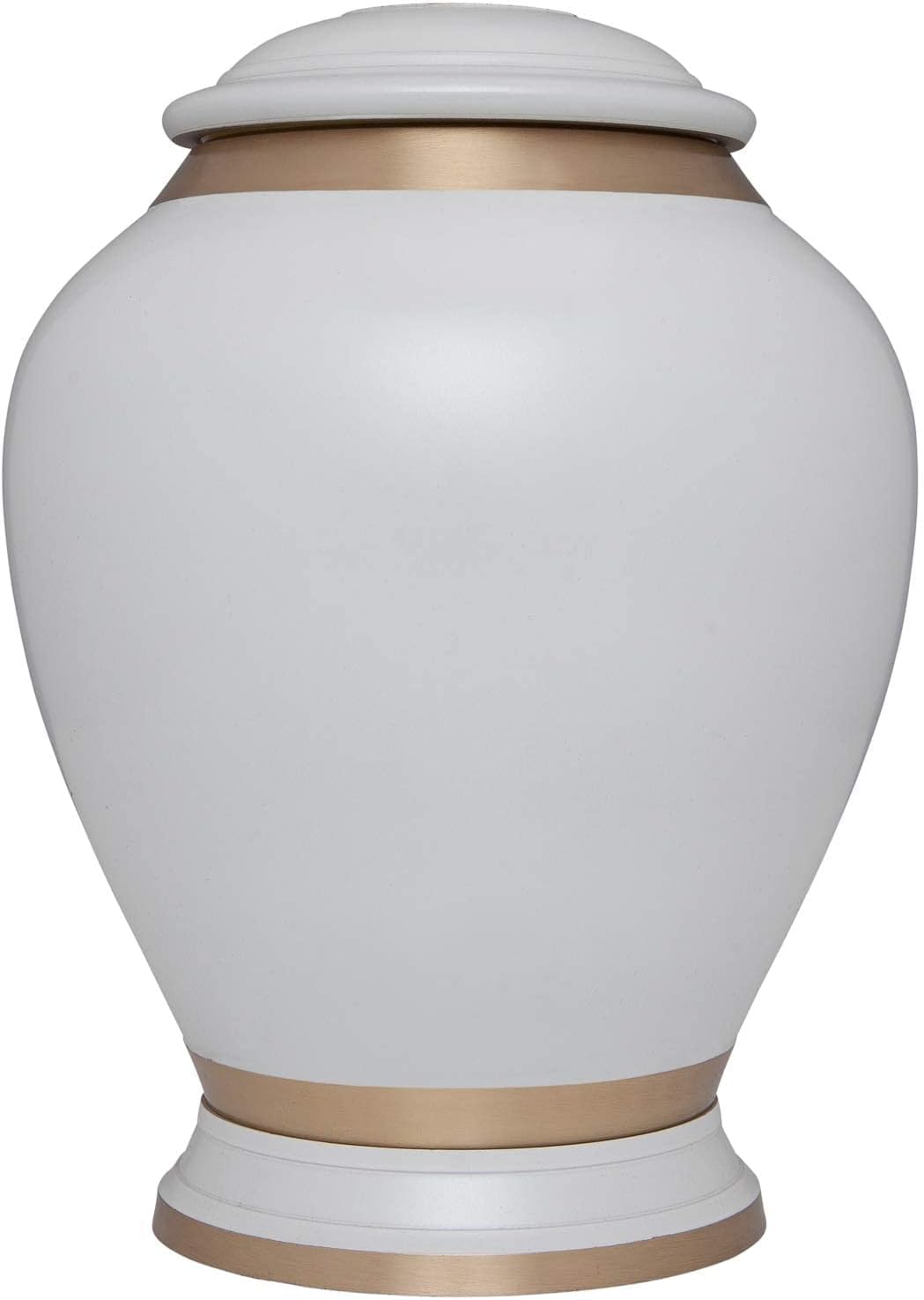 White Cremation Urn with Tree of Life - Large Capacity Brass Urn for Adult Remains