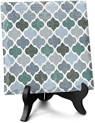 Vintage Moroccan Desk Decor Plaque with Wooden Stand