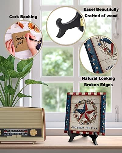Barn Star Decorative Desk Plaque with Wooden Stand