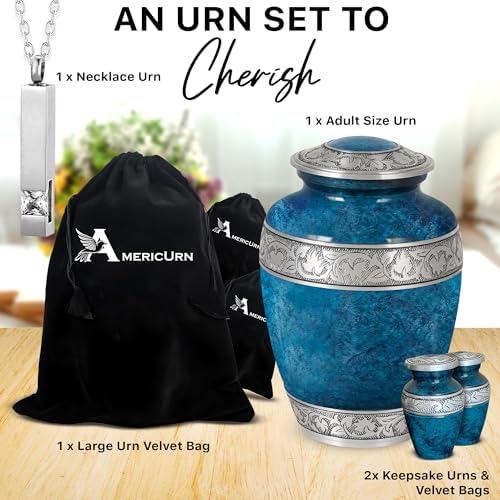 Set of 6 Decorative Urns for Human Ashes Adult Men and Women