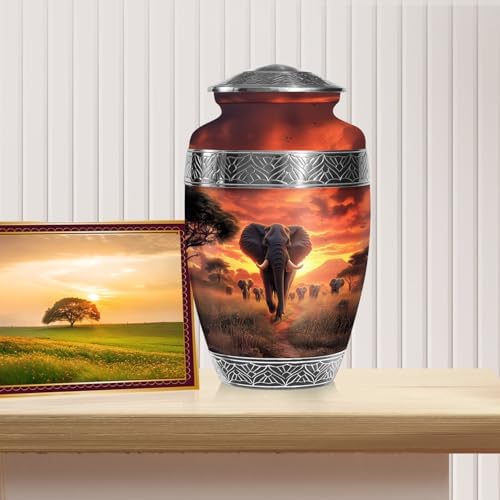 Saburial Elephant Unique Burial Urn for Human Ashes - 10 Inch Large Adult Urn