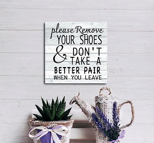 Shoes Off Wood Sign for Home Decor
