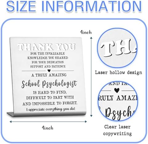 Thank You Appreciation Plaque for School Psychologist