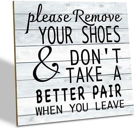 Shoes Off Wood Sign for Home Decor
