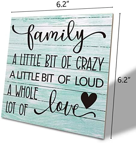 A Little Bit of CrazyA Whole Lot of Love Wooden Family Plaque 62x62 Inch
