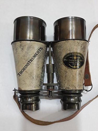 THOR INSTRUMENTS Brass Leather Victorian Marine Binocular 1915 Decor Gift
