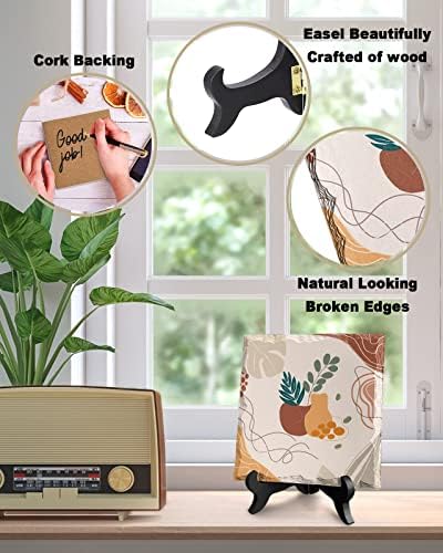 Wooden Stand Desk Plaque with Leaf Design