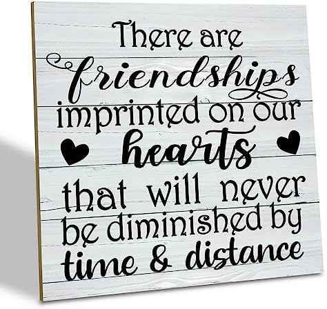 Friendship Wood Sign with Inspirational Quote