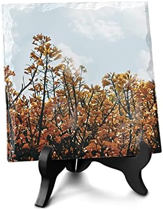Fall Maple Tree Desk Decor with Wooden Stand