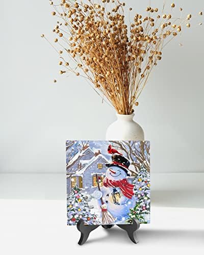Christmas Desk Decorative Plaque with Wooden Stand