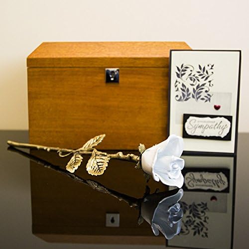 OneWorld Memorials White Rose Bronze Keepsake Urn - Extra Small 1 Cubic Inch Ashes Hold