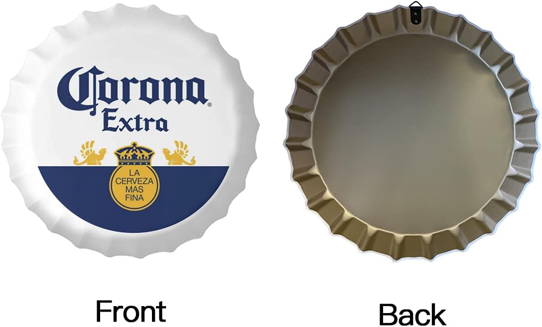 UZIOR Vintage Metal Bottle Cap Wall Art Sign 138 Inch Decorator