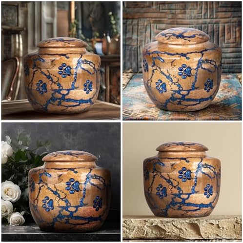 Wood Pet Urns for Dog and Cat Ashes - Blue Small 10 Cuin