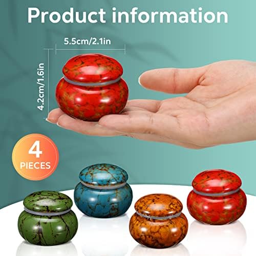 Sieral 4pcs Small Ceramic Urns for Ashes Keepsakes