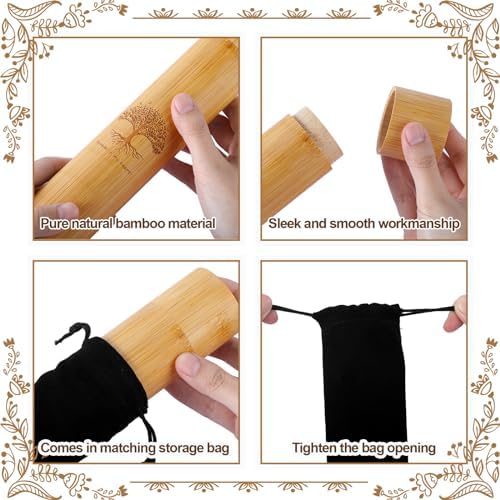 Thyle 2-Piece Bamboo Ash Urn Set with Black Velvet Bags