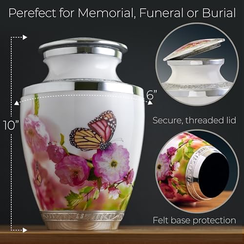 Monarch Butterfly Urn for Adult Female Ashes