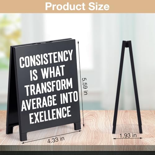 Motivational Desk Sign Consistency Transforms Average Into Excellence