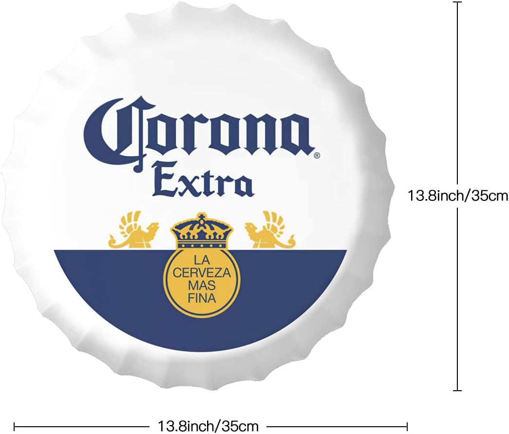 UZIOR Vintage Metal Bottle Cap Wall Art Sign 138 Inch Decorator