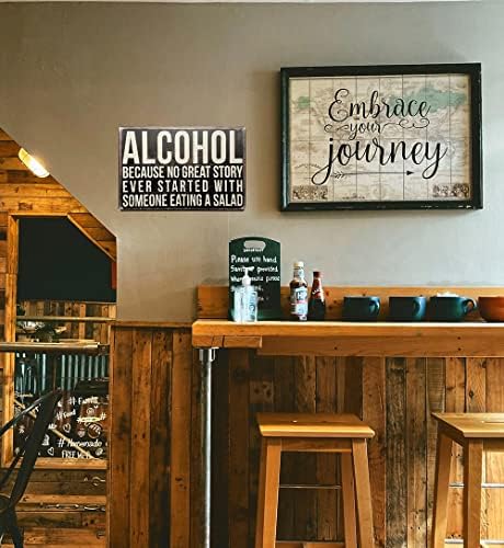 ERLOOD Vintage Metal Bar Wall Sign 12x8