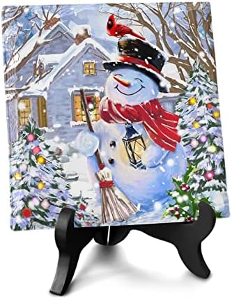 Christmas Desk Decorative Plaque with Wooden Stand