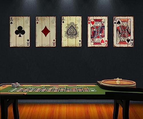 Vintage Poker Wall Decor Metal Sign Retro Tin Sign