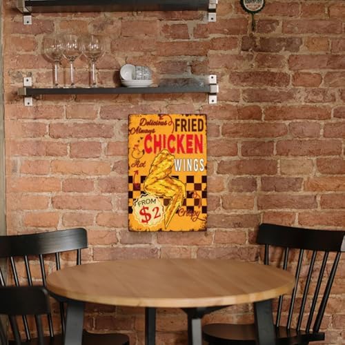 SUPERDANT Vintage Chicken Wings Metal Tin Sign 12x8in