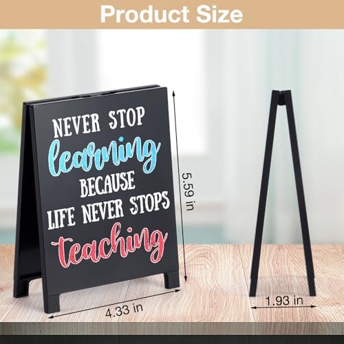 Never Stop Learning Motivational Desk Sign