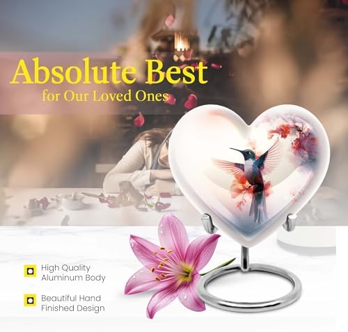 Humming Bird Urn Set of 4 - Gray Cremation Urns for Human and Pet Ashes