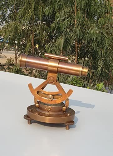 Vintage Brass Theodolite Alidade Transit Telescope for Home Dcor