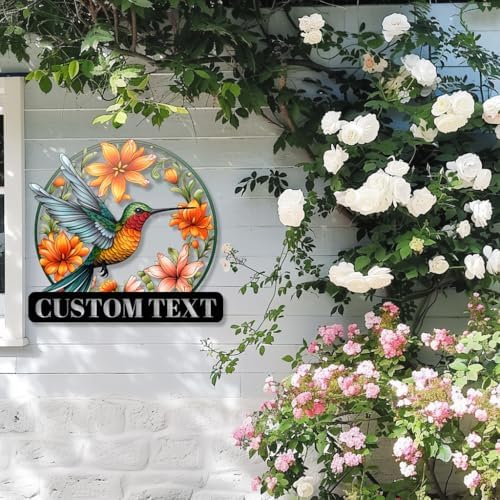 Personalized Hummingbird Metal Sign with Name