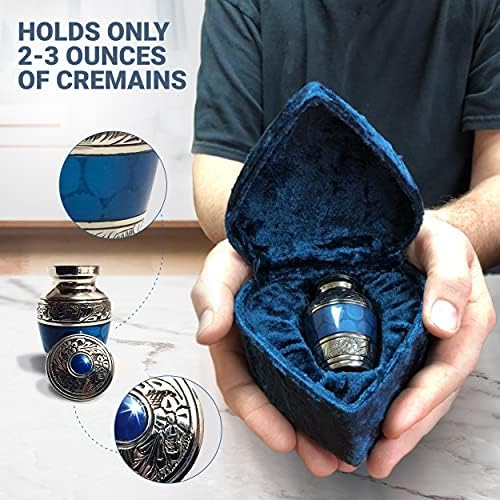 Small Keepsake Cremation Urn with Velvet Heart Case and Funnel