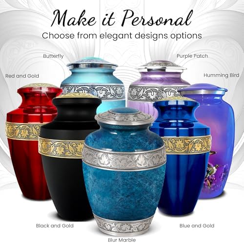 Set of 6 Decorative Urns for Human Ashes Adult Men and Women