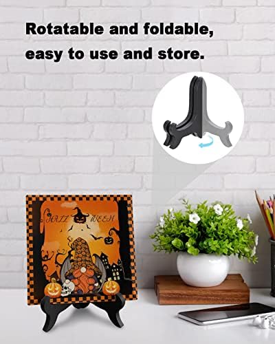 Halloween Decorative Plaque with Wooden Stand