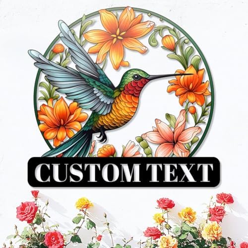 Personalized Hummingbird Metal Sign with Name
