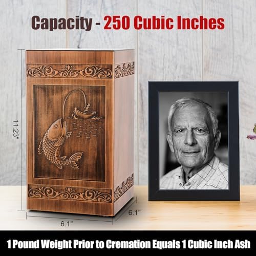 URNETERN Wooden Cremation Urn for Human Ashes