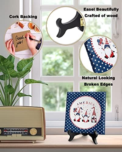 Independence Day Gnome Desk Decor with Blue White Stars