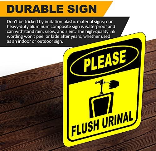 Please Flush Urinal Funny Bathroom Aluminum Sign