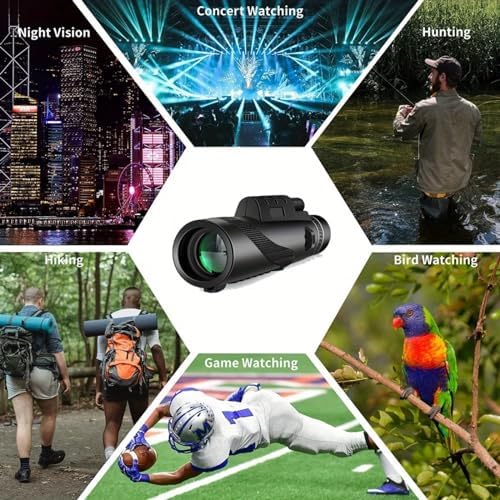Night Vision Monocular Telescope for Adults Hunting Sports Outdoor Camping Travel Portable High Powered 80x100 HD