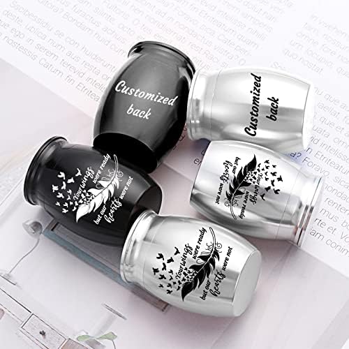 Mini Cremation Urns Set of 6 - Feather Seagull Pattern Stainless Steel Keepsake Ashes Holders